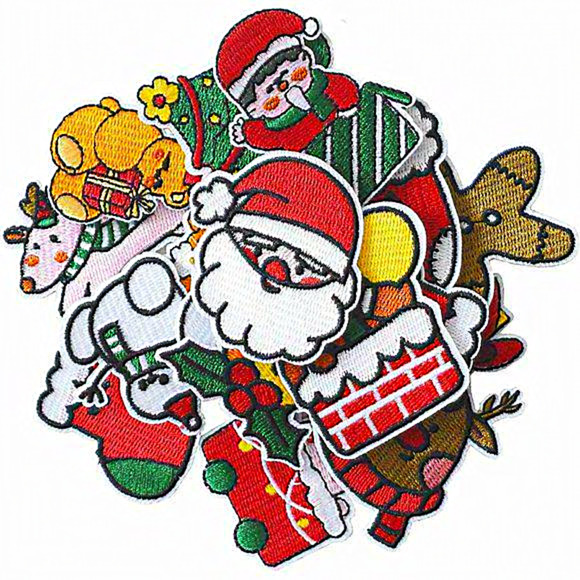 Christmas Embroidered Assorted Iron on Applique Patches - Picture 1 of 7